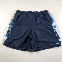 Nike Swim Trunks Mens 2XL Navy Blue White Flowers String Logo Tie - $13.09