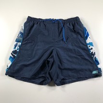 Nike Swim Trunks Mens 2XL Navy Blue White Flowers String Logo Tie - £10.30 GBP