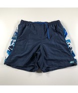 Nike Swim Trunks Mens 2XL Navy Blue White Flowers String Logo Tie - £10.30 GBP