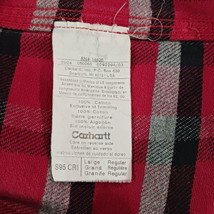 Carhartt S95 CRI Men's Red & Black Cotton Flannel Long Sleeve Shirt Size Large image 4