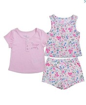Pink Floral &quot;Sleepyhead&quot; tee and Tank Short Pajama Set - $15.29