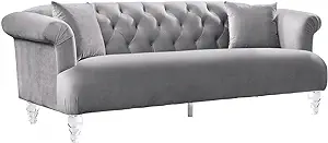 Armen Living Elegance Contemporary Sofas, 89 x 31 x 34, Gray - £1,596.81 GBP