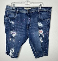 Evolution In Design Men’s Distressed Paint Splatter Jean Shorts Size 40 - $29.69