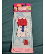 Barbie Fun To Dress Fashions Doll Clothes White Dress Red Vest Polka Dots - $365.33 MXN