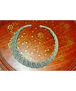 Vintage White Metal Woven Necklace - €25,53 EUR