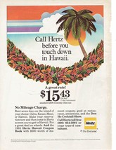 1983 Hertz Rental Car Print Ad Hawaii 8.5&quot; x 11&quot; - $19.11