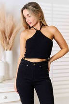 Basic Bae Halter Neck Ribbed Cropped Knit Top - £23.40 GBP