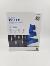 GE StayBright 150 LED Icicle-Style Lights Blue with White Wire #5270932 - $19.79