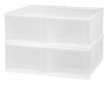 IRIS USA 17 Qt. Plastic Stackable Storage Drawers, Medium, 4 Pack, Multi... - $120.99