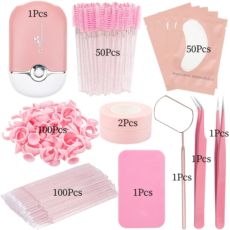 G tool set lash extension supplies usb eyelash dryer fan eye patch tweezers mirror glue thumb200