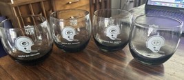 4 Vtg 1960s Green Bay Packers NFL Smoke Gray Roly Poly Lowball Cocktail Glasses - £18.56 GBP