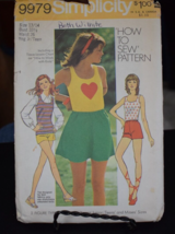 Simplicity 9979 Pullover Top, Mini-Skirt & Shorts Pattern - Size 13/14 Bust 33.5 - $9.89
