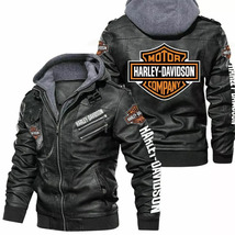 Men&#39;s Harley-Davidson Motorcycle Hooded Leather Jacket - $59.00+