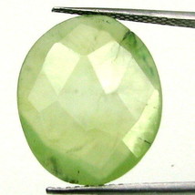 11.7Ct Natural Prehnite Oval Shape Checker Cut Gemstone - £12.19 GBP