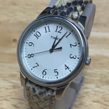Timex Unisex 30m Silver Tone Leather Band Analog Quartz Watch~New Battery - £18.59 GBP