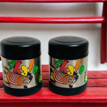Pair Of Vintage Thermos All-Over Colorful 80’s Skateboard Metal Soup Canisters - £21.91 GBP
