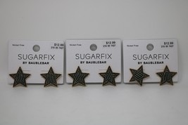SUGARFIX by BaubleBar Starry Night Stud Earrings - Gray Lot of 3 Pairs NEW - £19.09 GBP
