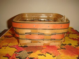 Longaberger 2009 Small Berry Orange &amp; Brown Basket - £23.50 GBP