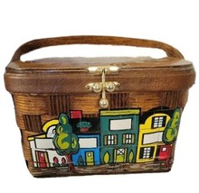 60s Caro Nan Happy Penny Purse BLANK STOREFRONTS Handbag Basket Weave Wo... - $148.49