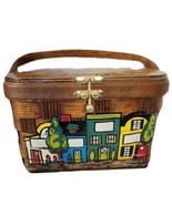 60s Caro Nan Happy Penny Purse BLANK STOREFRONTS Handbag Basket Weave Wo... - £116.15 GBP