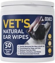 Dog Ear Wipes All Natural Finger Veterinary Pet Ear Wipes with Eucalyptu... - £26.49 GBP