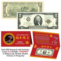 2025 Chinese New YEAR of the SNAKE Lunar Red Lucky Eight 8&#39;s $2 Bill w/F... - $13.98