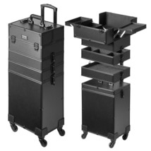 VEVOR 5 in 1 Professional Makeup Train Case Aluminum Cosmetic Case, Rolling Make - $143.99