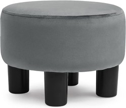 Joveco Ottoman Round Small Foot Rest Stool for Living Room or Office (Dark Grey) - $44.99