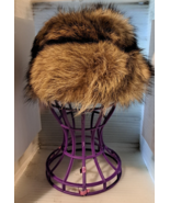 Vintage gray brown black fur cossack hat women&#39;s L - $22.49