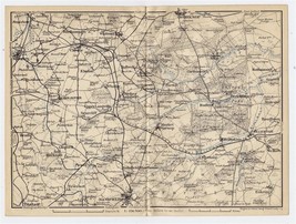 1906 Original Antique Map Vicinity Of Worksop Mansfield Sherwood Forest England - £17.11 GBP
