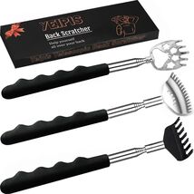 3PK Extendable Back Scratcher Stainless Steel Portable Telescoping Rubbe... - €7,65 EUR
