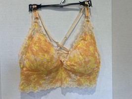 Aerie Real Good Lace Padded Bralette Yellow/Orange Shades Size Large NWOT - £8.97 GBP