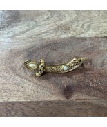 Vintage Gold Tone/ Faux Pearls Pirate Sword Brooch 2.5” - €21,47 EUR