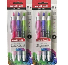 2 - Uni-ball 207 Retractable Gel Pens 0.7mm - Inspiration - Pink, Violet, Green - £6.72 GBP