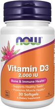 NOW Foods Supplements, Vitamin D-3 2,000 IU, High Potency, Structural Su... - $54.94 MXN