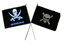 AES 12x18 12&quot;x18&quot; Wholesale Combo Pirate Dead Men Tale &amp; Crossbones Stick Flag - £8.69 GBP