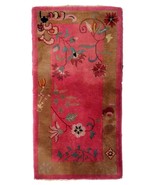 Handmade antique Art Deco Chinese rug 1.9&#39; x 3.8&#39; (60cm x 117cm) 1920s -... - $25,772.72 MXN