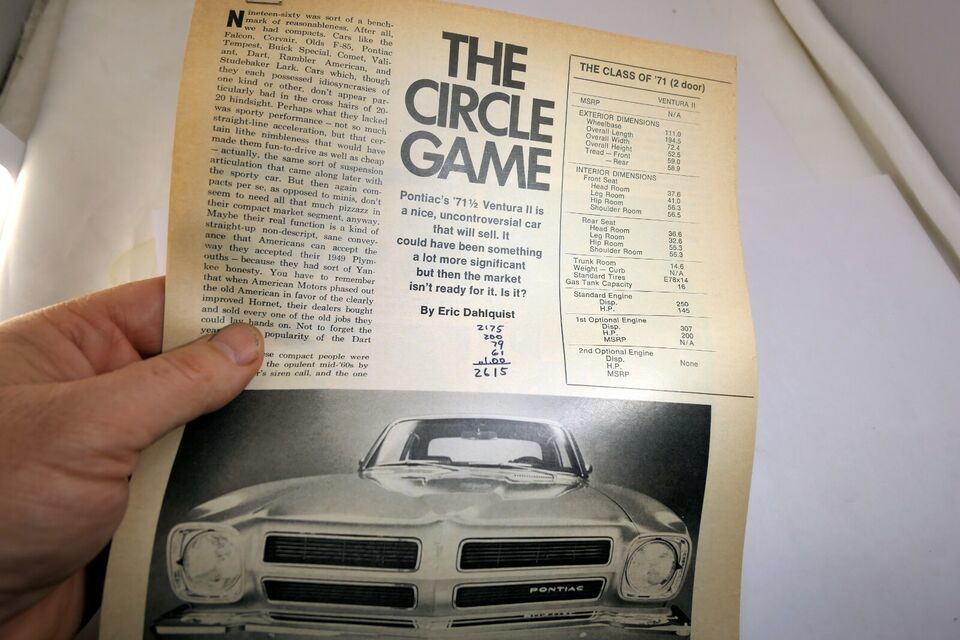 Pontiac Ventura II 1971 Car Magazine clippings Advertisement  Ad (Motor ... - $8.40