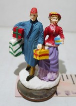 Couple Shopping Mercuries Victorian Village Christmas Figurine Vintage 1994 - $24.70