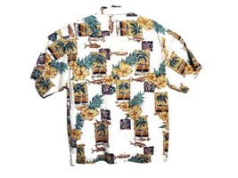 Bluewater Wear Tropical Hibiscus fish Hawaiian Button down XL Fishing Co... - £23.44 GBP