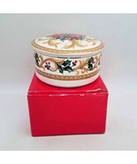 Mikasa Holiday Orchard Lidded Box Candy Dish Trinket Round 5 Inches  ut0... - $27.00