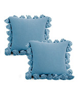 SOGA 2X 45cm Textured Pillowcase with Pom-Pom Trim (Sky Blue) - $96.05 CAD
