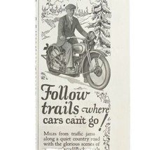 Harley Davidson New 28 Model Advertisement 1928 Motorcycle Follow Trails... - $29.99