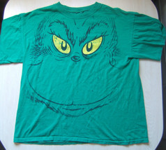 Dr. Seuss The Grinch Green Holiday Christmas T Shirt Large Worn Used Pre... - $11.52