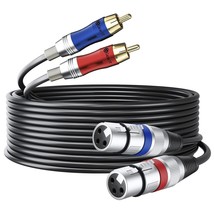 GearIT Dual 2 XLR Female to Dual 2 RCA Male Cable (20ft) 2-XLR to 2-RCA Female t - £36.59 GBP