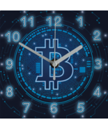 Cryptocurrency Wall Clock - BITCOIN NEON - $41.96 CAD+