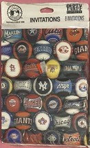 Vintage 1998 MLB Baseball Logos Invitations Party Express Hallmark 8 ct - £1.96 GBP
