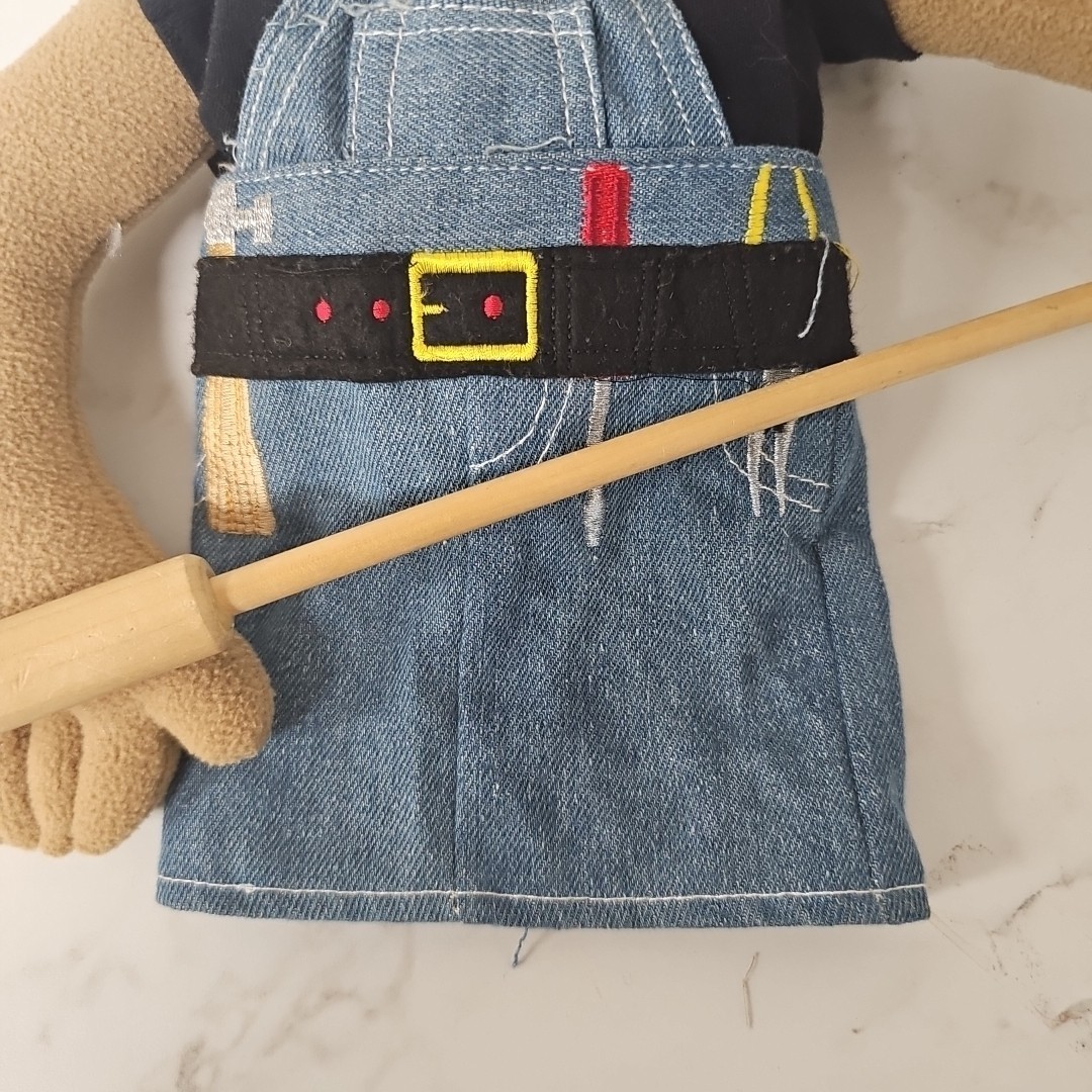 Melissa & Doug Puppets Construction Worker Rare Includes Wooden Stick Rod Item image 6