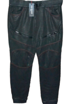 True Religion Men’s Black Special Shiny Finished Cotton Jogger Pants Size XL - £103.29 GBP