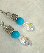 BellaMonicaARTs Sleeping Beauty Turquoise Earrings with Swarovski Crystal - $27.99